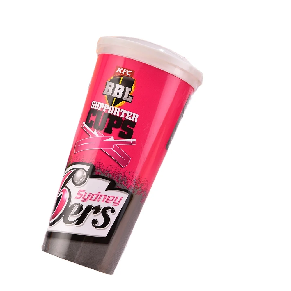 Wholesale 500ml IML Smart Design Cartoon-Colored Tumbler Long Drinking Hard Plastic Cup with PP Lid and Straw for Water Usage