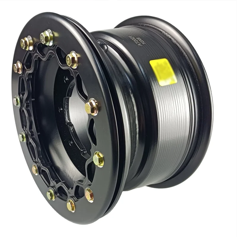 Rear Wheels Beadlock 9x8 3+5 4/110/115 black milled ring fit for Raptor 700 660 350 250 125,LTR 450 LTZ 400,TRX 450R 400EX