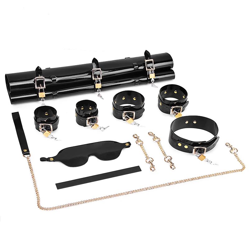 
Couple sex toy patent leather storage bag set of 11 sm set 