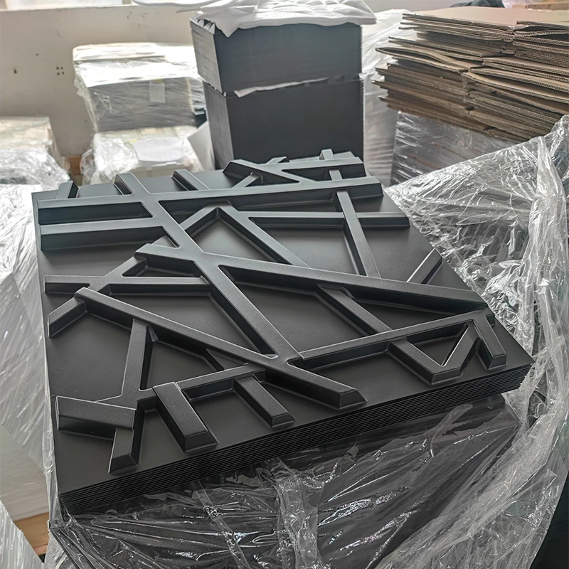 panel 3d pvc wall art decorative exterior 3d effect pvc wall panels adhesive glue fluted wall panels black 1mm