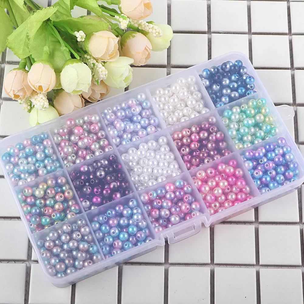 2024 New design Colorful 6/8/10mm plastic bead manufacturing Choose Colors plastic beads wholesale plastic pearl beads