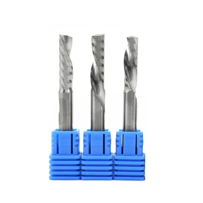 carbide 1/8 inch 3.175mm single flute end mill for wood MDF cutting 1 flute 3.175 diameter O flute router bit
