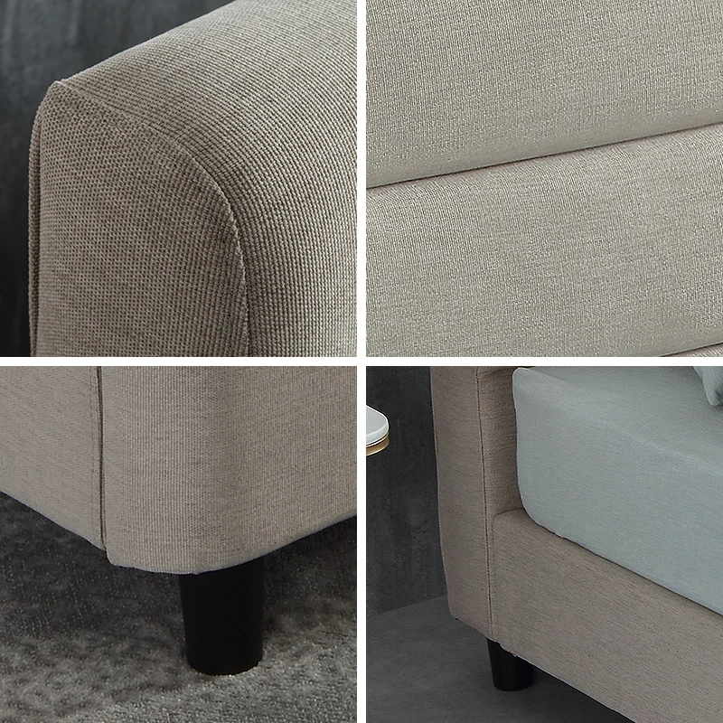 AIDI Free Sample Modern Soft Bed Frames Set Room Furniture Set Luxury Unique Fabric Slatted King Queen Size Wood Bed With Frame