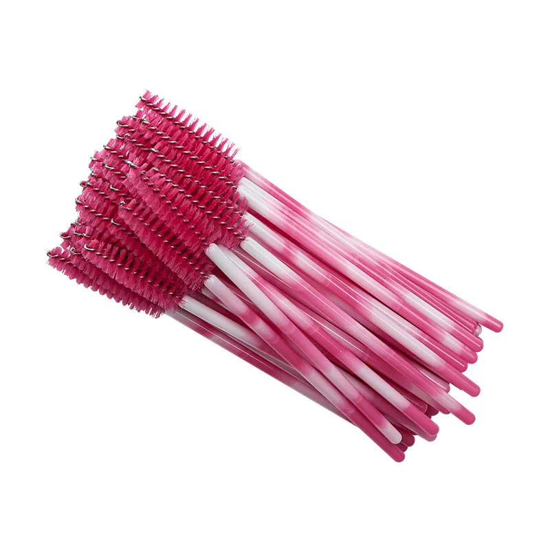 Disposable Make Up Applicator Eyebrow Rotatable Micro Plastic Colorful Spoolie Adjustable Thin Rotating Wand Mascara Brushes