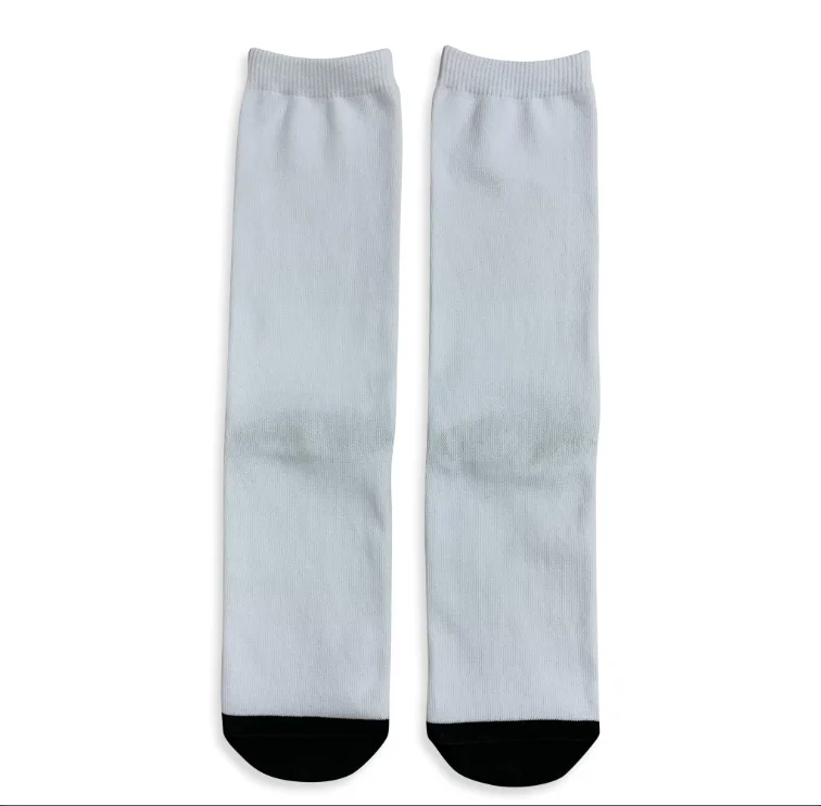 Wholesale funny DIY Bulk tube Plain white blank socks for sublimation