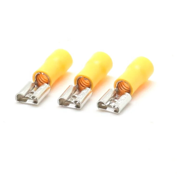 FDD Series 22-10AWG Electrical PVC PA Brass Wire Crimping Connectors Pre-insulated Spade Female Disconnect Crimp Cable Terminals