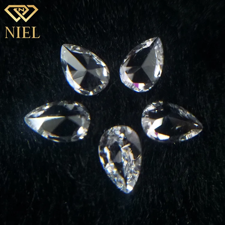12# niel gems synthetic gem price artificial sapphire gemstone white corundum pear shaped loose gemstones