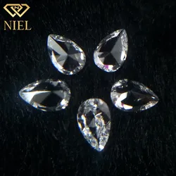 12# niel gems synthetic gem price artificial sapphire gemstone white corundum pear shaped loose gemstones