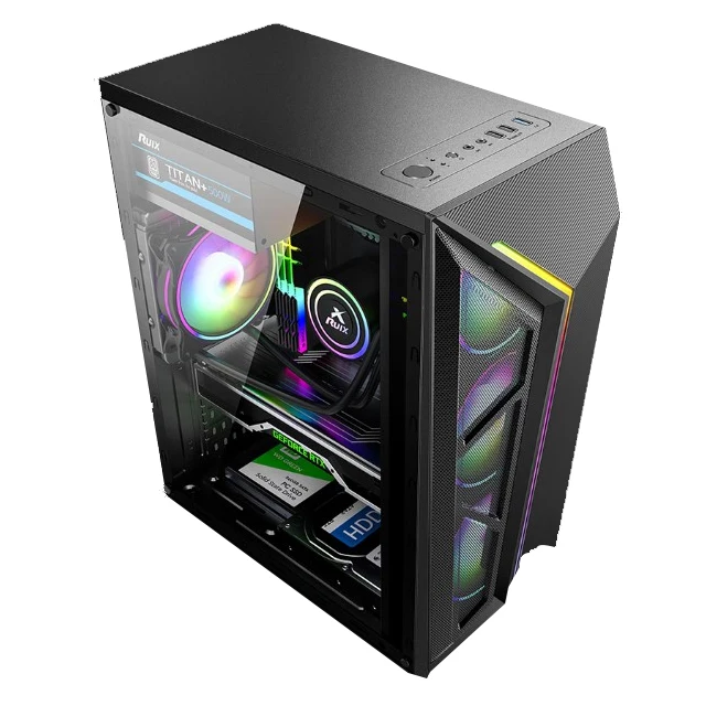 Корпус компьютера Mid-Tower со светодиодной RGB лентой ATX ITX 7 слотов PCI USB 2 0/3 0 pc gamer center