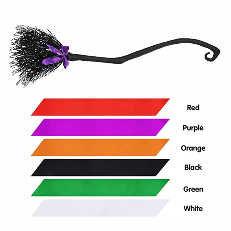 Wholesale halloween decoration cosplay dress up black plastic witch magic broom