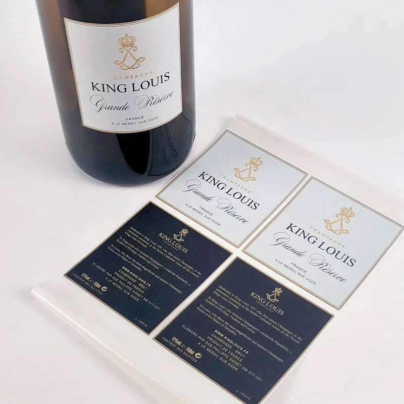 Sticker Bottle Labels Metal Custom And Luxury Sweet Private Holographic Roll For Bottles Material Wine Color Label Printing