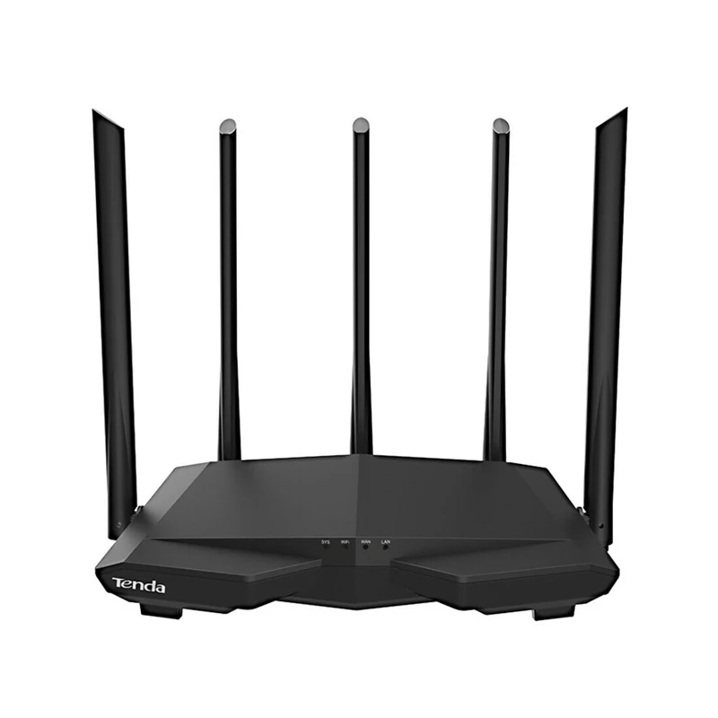 Tenda AC7 5 Antenna Gigabit Wall King 5G Router Wireless Home Wall High Speed Wifi Fiber Wifi Router Black Color