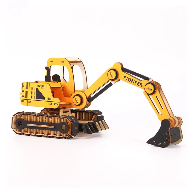 Hot Selling Unique Construction Machine Toy Wooden Puzzle Jigsaw Puzzle Model Puzzle DIY Toy,educational Toy Wood