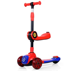 2022 Customized Cheap 3 Wheels Electric Folding Scooter Spray Bubble Kids Kick Toddler Foot Scooters For Scooter Christmas Gift