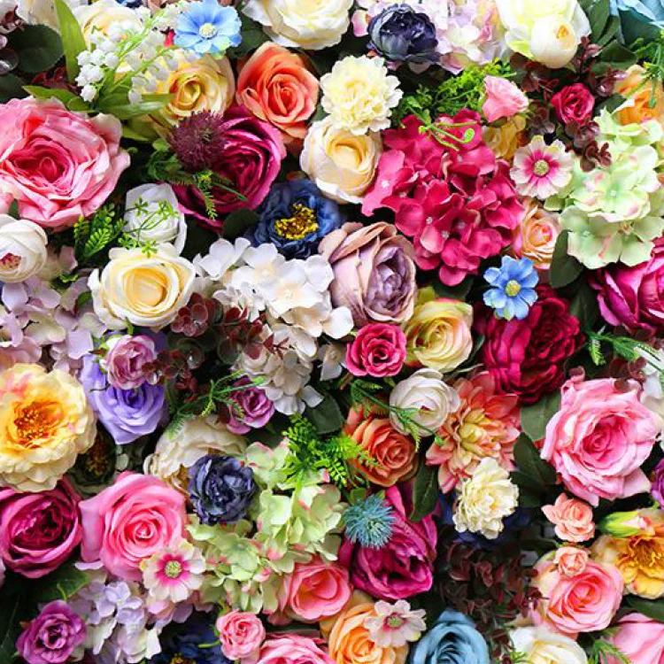 Wholesale big flower head wedding background DIY decoration Silk artificial flower rose head wedding decoration