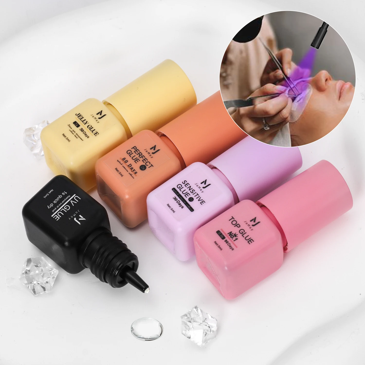 TMO UV Lash Extension Glue - Fast Drying, Waterproof, Non-Toxic Adhesive with LED Light for Professional Eyelash Extensions