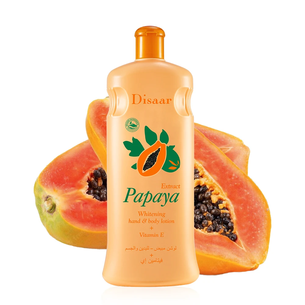 300ml Papaya Body Whitening Lotion Cream with Vitamin E Moisturizing Brightening Hand Body Lotion Wholesale