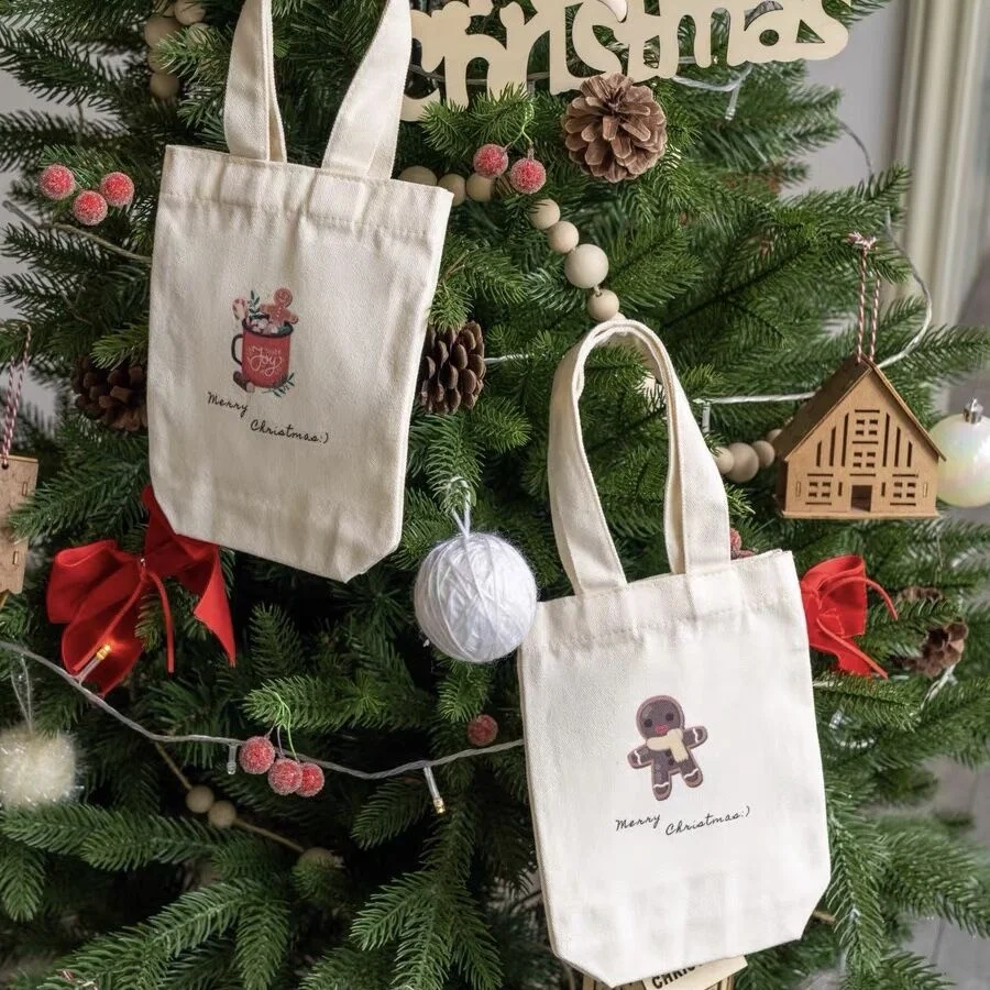 Customized High quality Organic Cotton Tote Bags Canvas Bags Christmas Gift Jewelry Pouch Bag With Logo