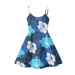 2022 Polynesian Tribal Evening Dresses Women Lady Elegant O Neck Spaghetti Strap Summer Casual custom dress