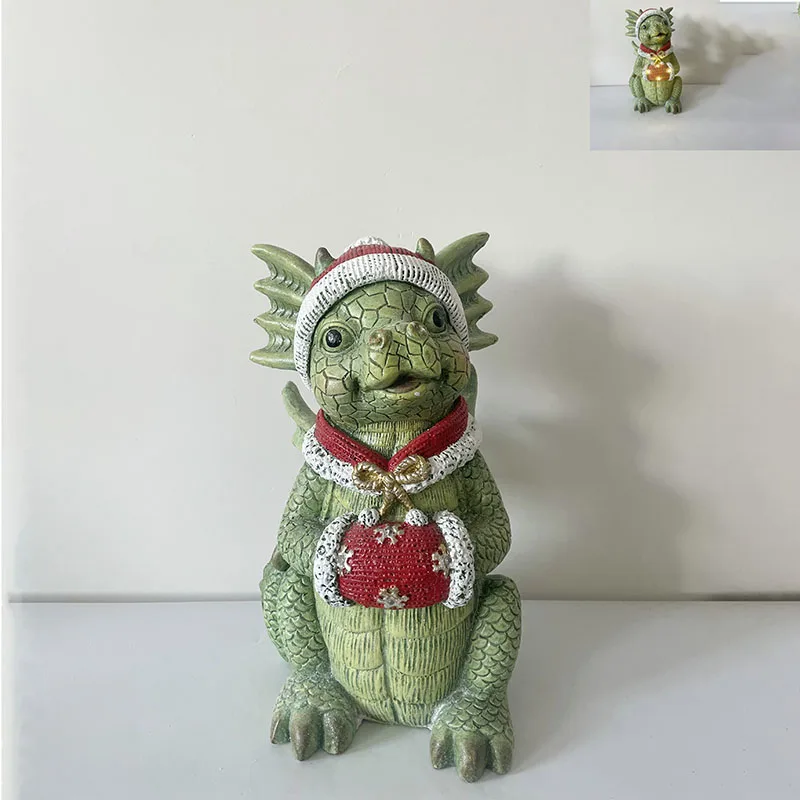 New Christmas Decorative Dinosaur Statue for Home Indoor Ornament