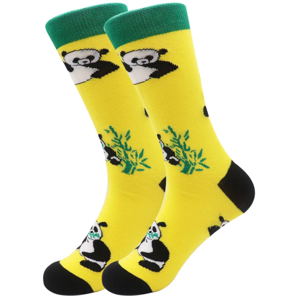 print funny combed cotton crew socks custom crew mens happy socks men colorful wholesale