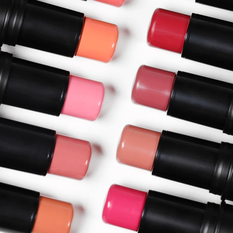 HOT Black Blush Stick Private Label Mini Cheek Blush Rose Stick Shimmer Matte Cream Blush Custom Logo Makeup Blush