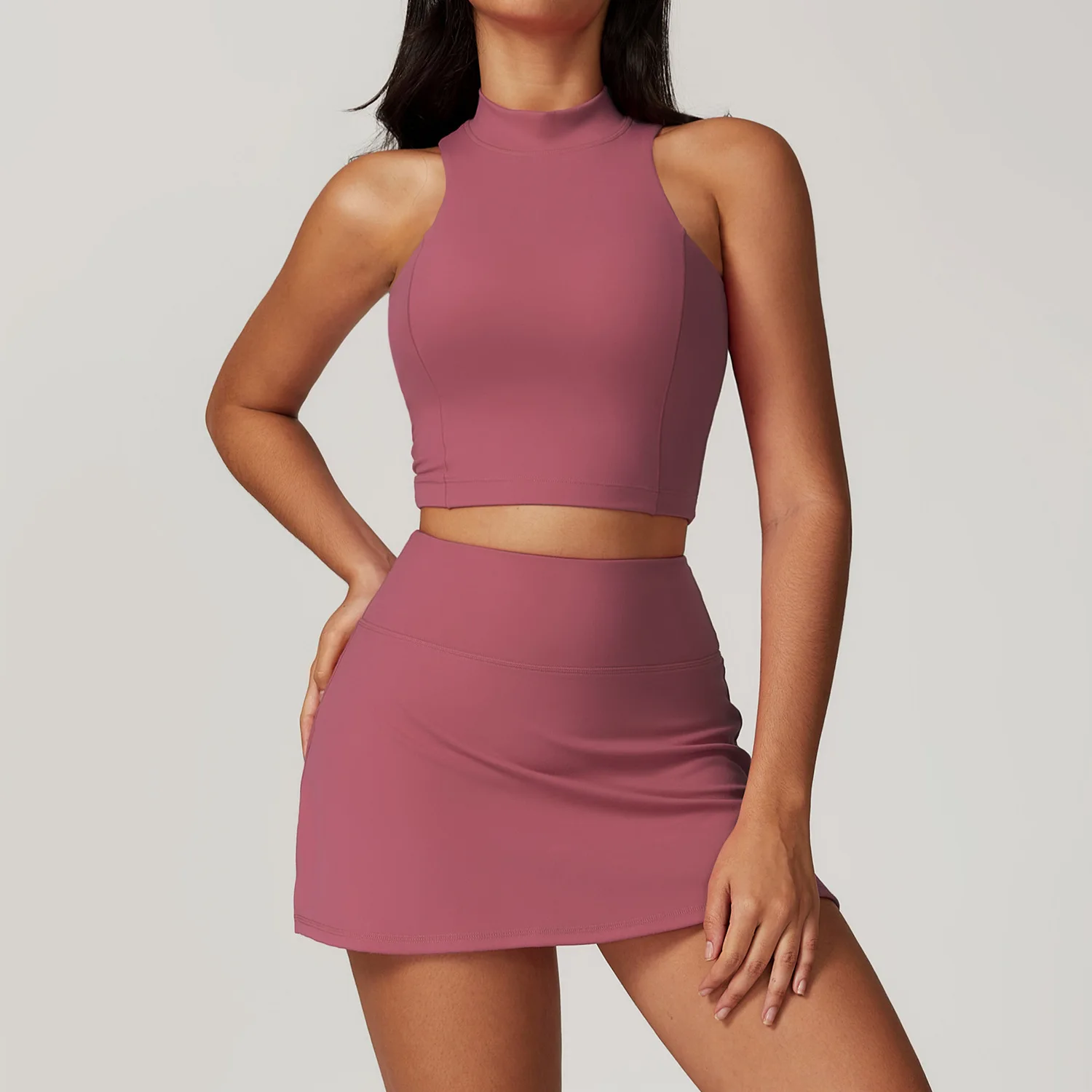 Gym Wear Women Golf Tennis Dress Wear Sleeveless Top Tennis Skirt 2 Piece Sets Sport Training Skirt Ativewear Workout Women Sets