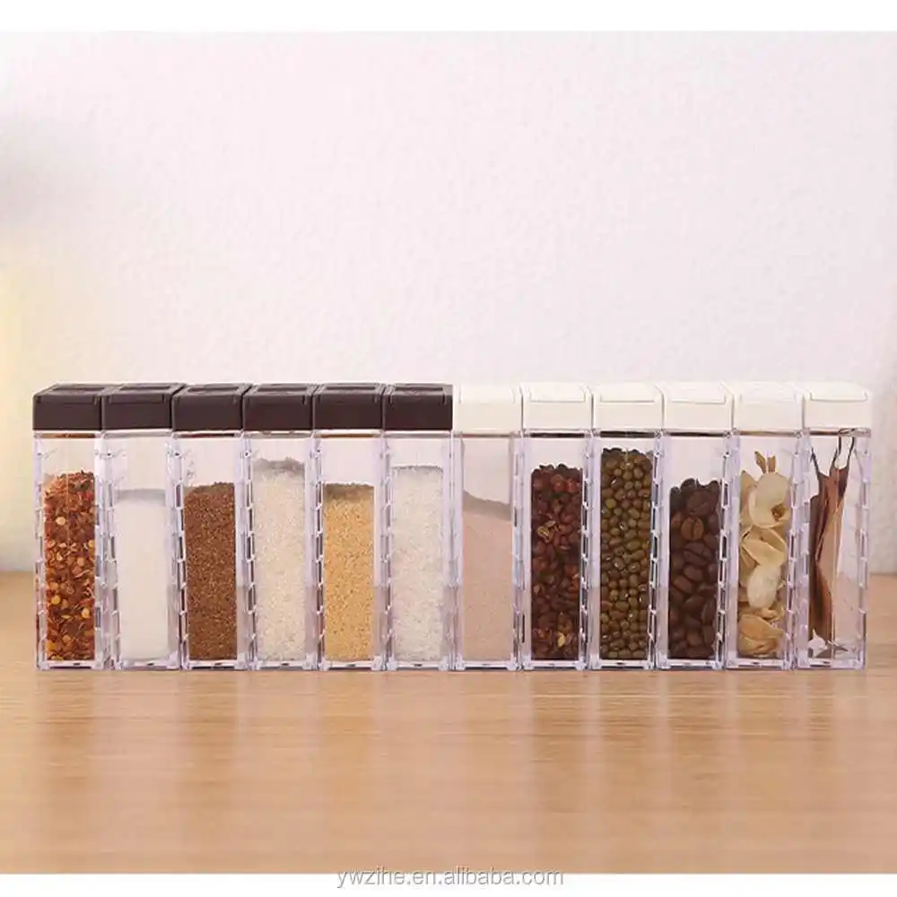 1 Набор 6 шт. кухонная банка для специй коробка приправ бутылка хранения банки прозрачная соль и перц тминовый порошок