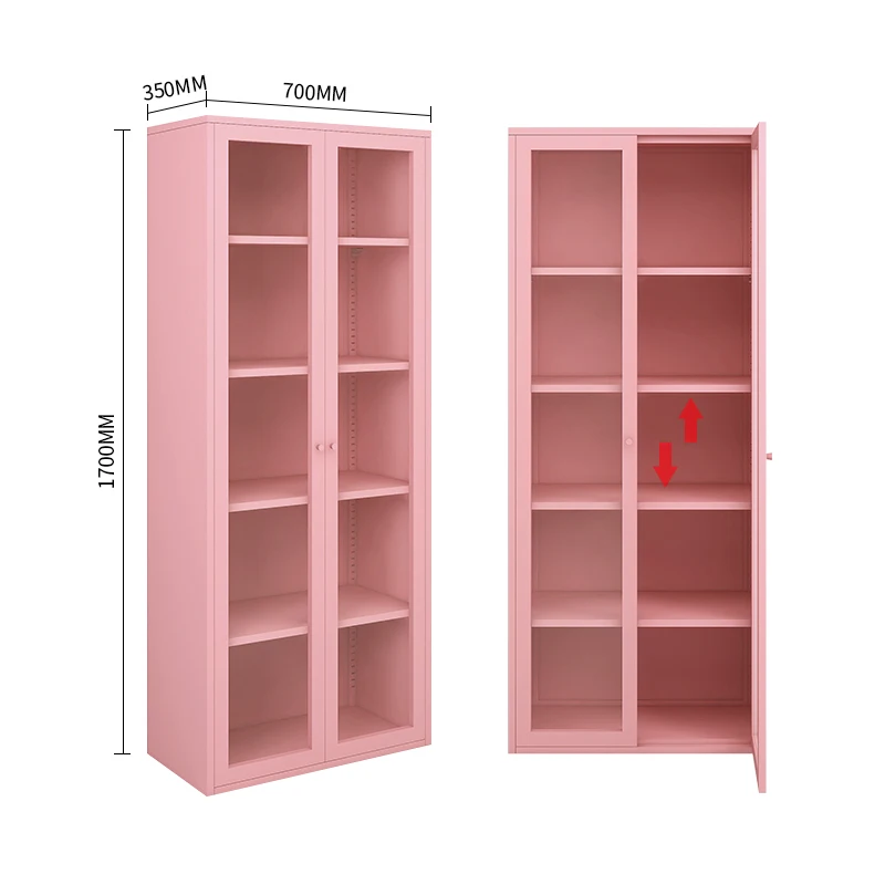 Double Glass Door Locker Display Glass Cabinet Modern Bedroom Cabinet Home Furniture