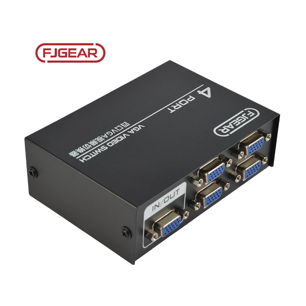 FJGEAR VGA Switch audio 4x1 1080p vga switch 4 in 1 out