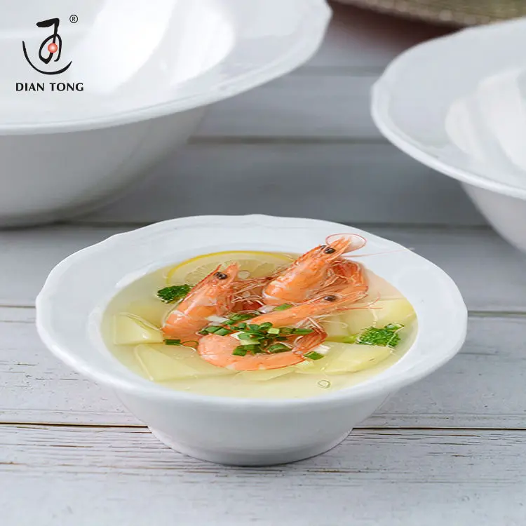 Cheap price elegant 4/5/6/8 inch plain white porcelain bowl soup ceramic soup bowls
