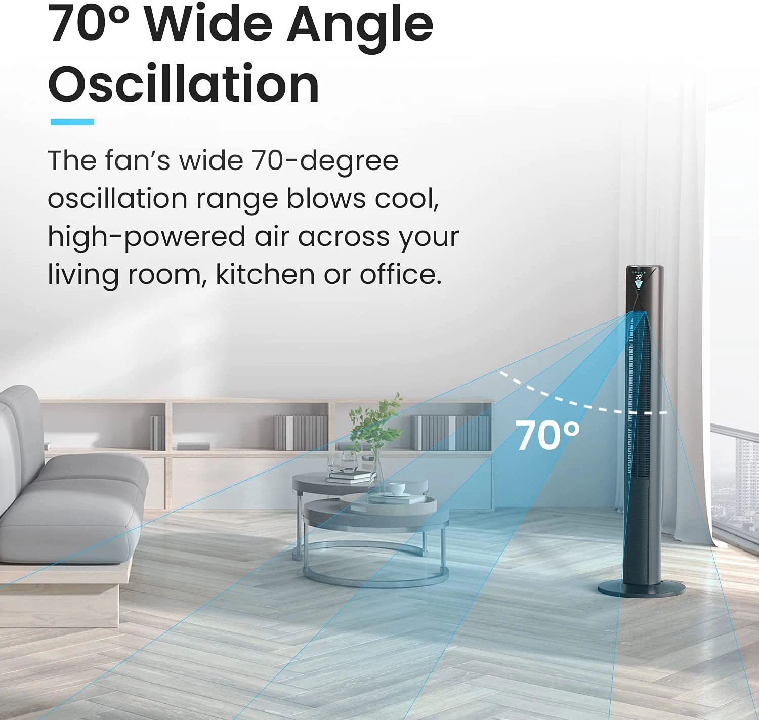 New 46 Inch air cooler fan Powerful portable tower Ac ventiladores oscillation bladeless pedestal Tower fan with timer