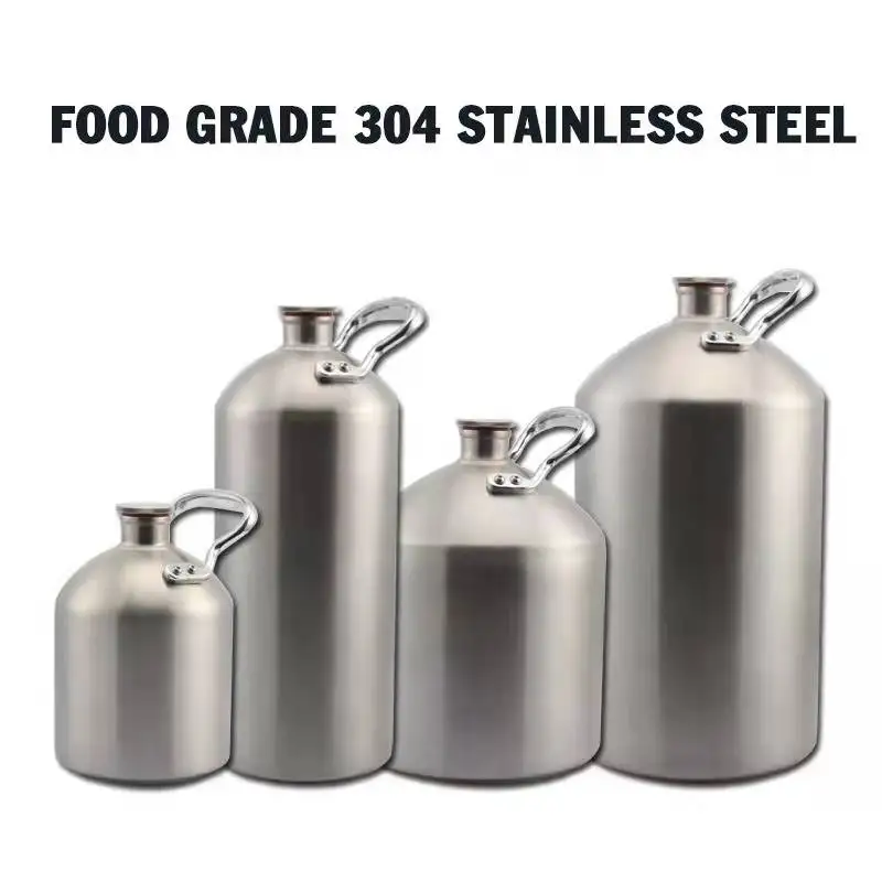 factory price brand new stainless steel AISI304 draft beer mini keg 2L/3.6L/5L/8L whiskey soda wine home bar growler