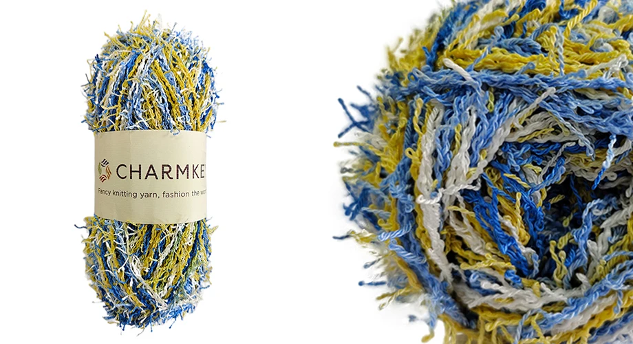 Charmkey Wholesale Mixed Color 100% Cotton Fancy Scrubby Yarn for Making Dish cloth and Crochet