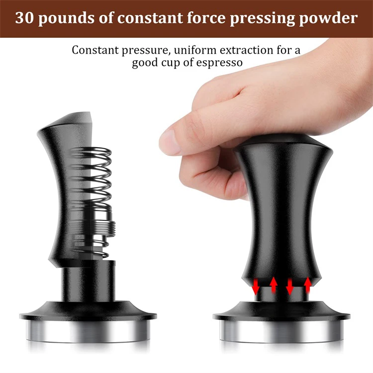 51 53 53.3 58 58.5 mm Espresso Coffee Express Tamper with Spring Loaded Calibrated Espresso Tamper with Sound Feedback