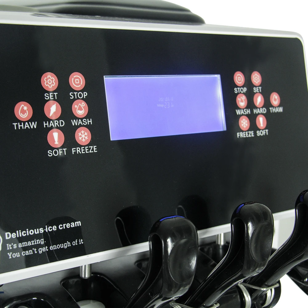 2022 Goshen Newest Popular Design Double System Italian Commercial Mini Table Top Soft Serve Ice Cream Maker Making