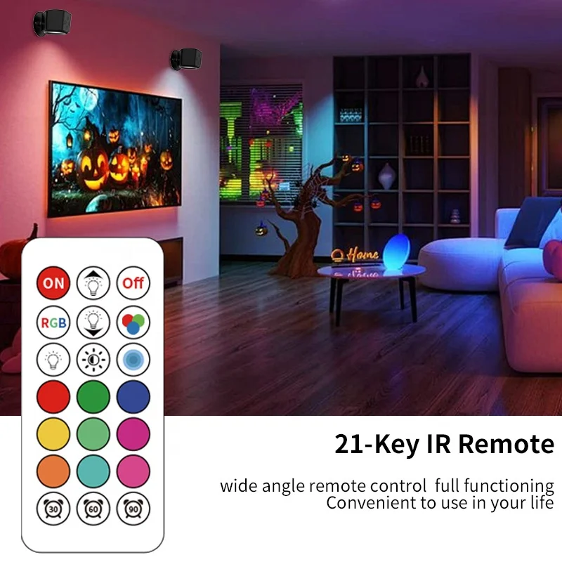 Indoor RGB Wall Lighting for Bedroom Modern Battery Operated Wall Lights Decorative Wall Lamp for Home