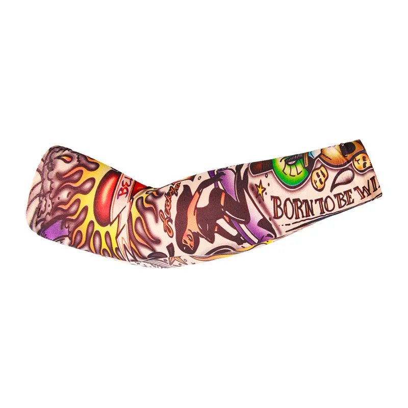 Wholesale Fashion Tattoo Sleeve Customized Print Hand Cover Men Summer Outdoor Riding Sunscreen Ice Silk Cool Arm Sleeves Female