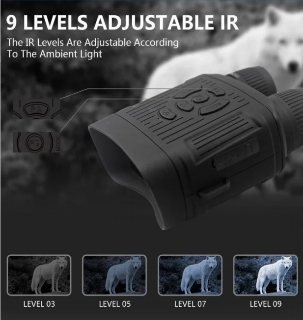 LASERSHOT New Upgraded Type C USB 2.7K Night Vision 10X Zoom Lens-Style Cameras Hunting Digital Infrared binoculars Goggles