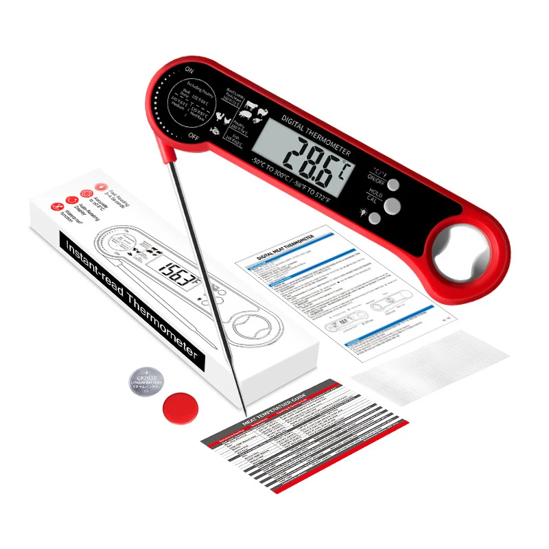 3 in 1 Digital Meat Thermometer, Instant Read Food Thermometer with 2 Detachable Wired Probe for Grilling, Cooking, BBQ