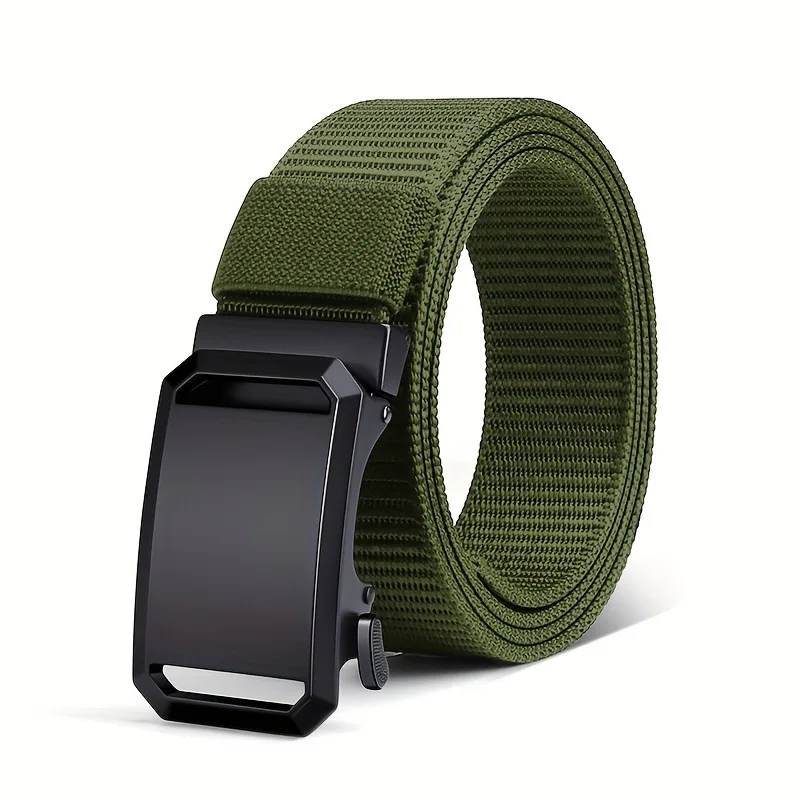 Outdoor Tactical Breathable Men Waist Nylon Web Canvas Fabric Belt With Automatic Buckle