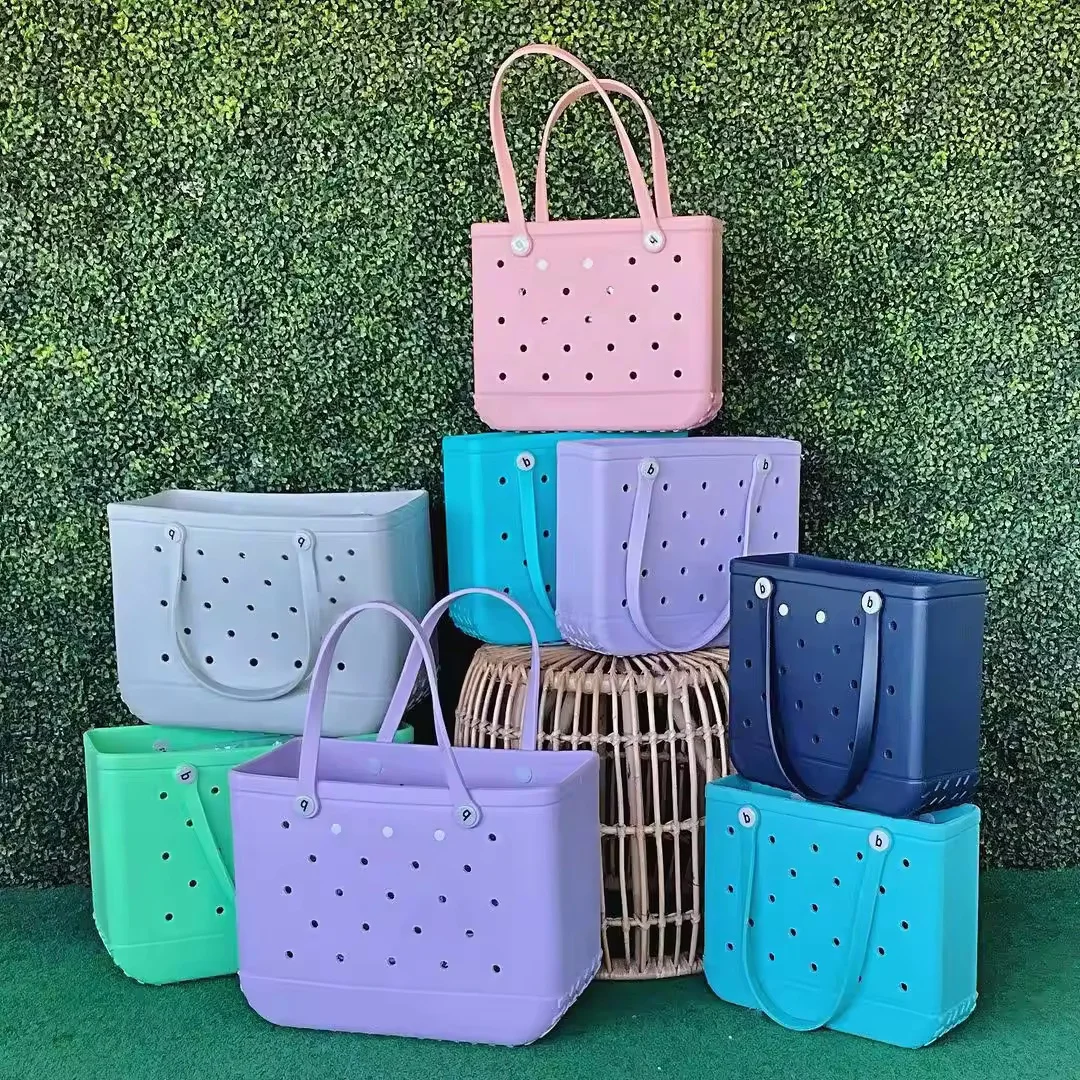 2024 wholesale bogg bag XL Large Silicon Shoulder Bogg bag Eva Waterproof Supermarket Shopping Travel Luxury Beach Bag