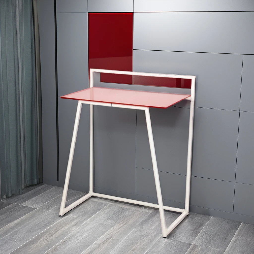 Red Cheap Convertible Metal Gaming Table Bedroom Gamer Computer Table with Pink Finish