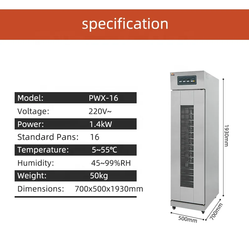 HENGLIAN New Commercial Electric Dough Prover Stainless Steel Bakery Bread Fermentation Proofer for Restaurant Flour