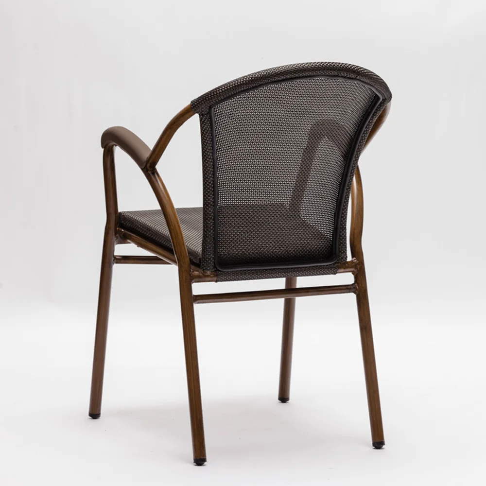 
Outdoor garden coffee dining table set and texti-lene bistro fabric wicker chair 