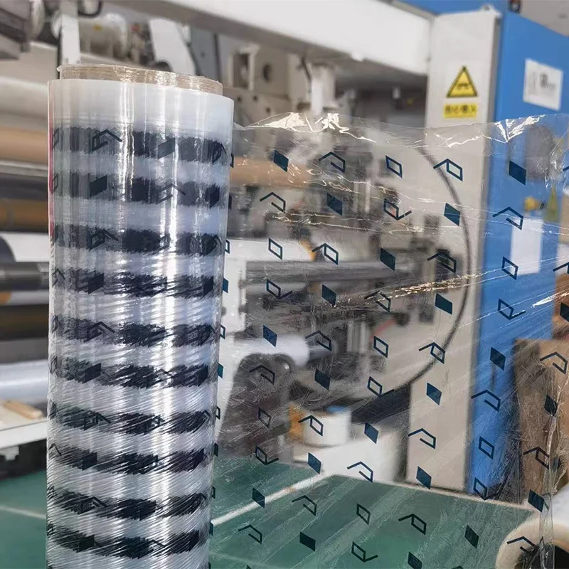 Изготовленный на заказ логотип печатает прозрачную стрейч-пленку LLDPE упаковочная пленка рулон мягкий и влагостойкий