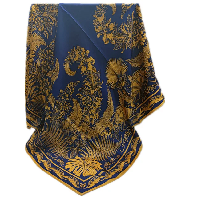 Luxury Scarves Ladies Silk Custom Silk Scarf Digital Print 100% Pure Silk Scarf