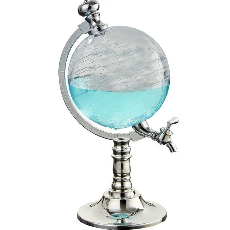 3.5L Transparent Beer Juice Tower Globe Soda Drink Dispenser Stand With Ice Tube Cooling For Parties