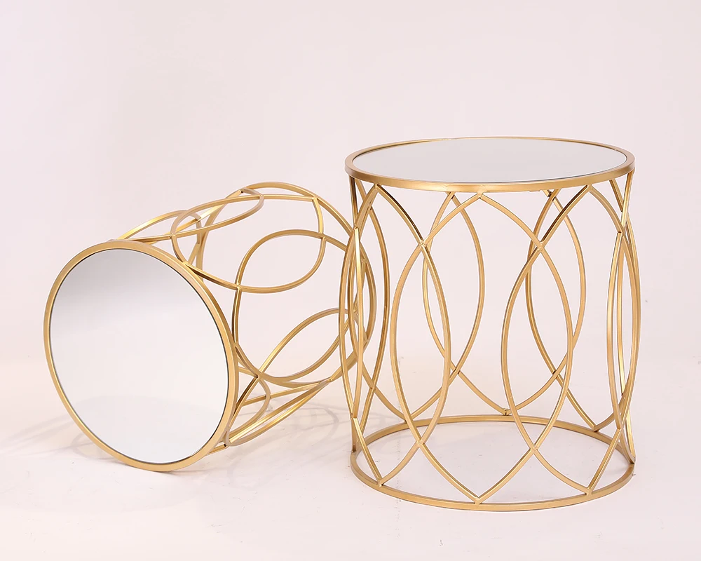 Metal table top mirror decoration table coffee table