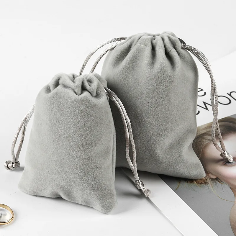 Low Price Custom Colored Velvet Gift Sack Drawstring Jewelry Pouch Packaging Velvet Bag With Logo Printing